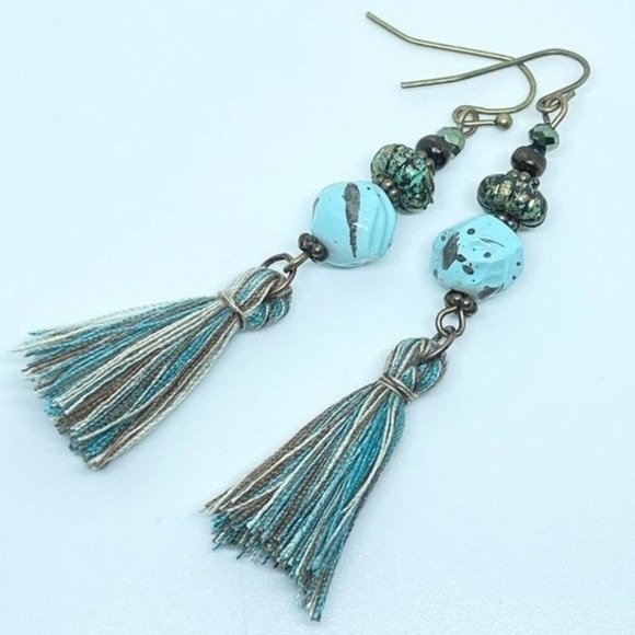 Tassel Long Dangle Boho Earrings - Picture 10 of 13